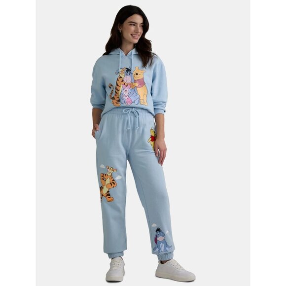 Winnie the Pooh Women’s Embroidered Graphic Joggers, Size XXS (00), Relaxed Fit - Picture 2 of 5